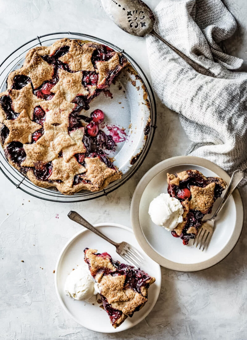 Spiced Bourbon Cherry Pie (Gluten + Refined Sugar Free)